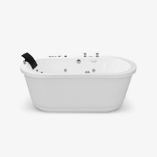 Cargar imagen en el visor de la galería, tina de hidromasaje minimalista M1018 Hidrovasari en color blanco, vista lateral.