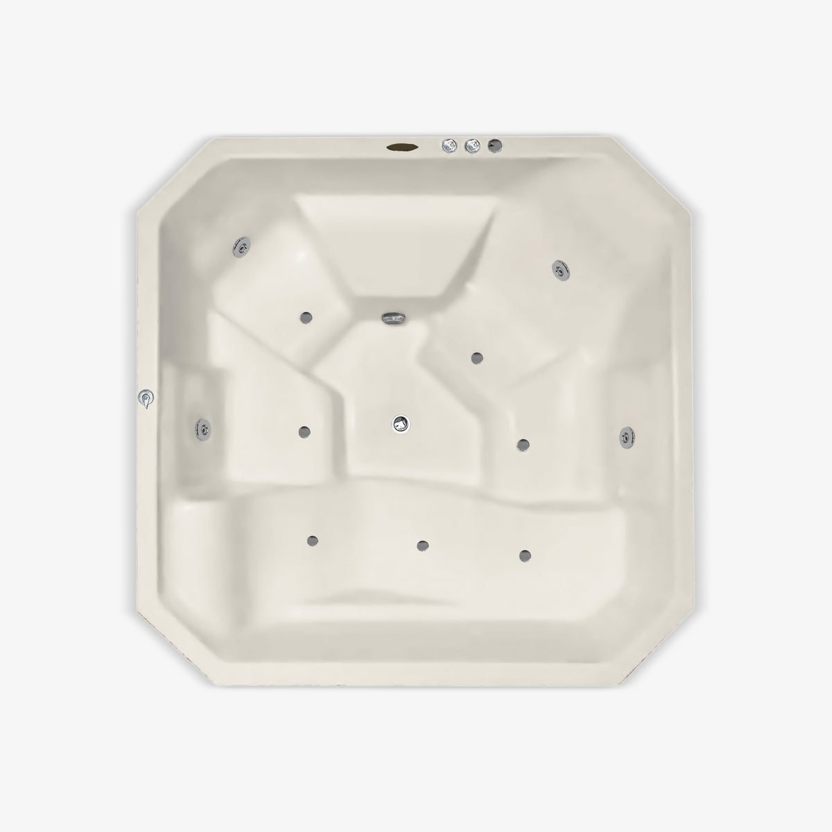 Spa tipo jacuzzi con hidromasaje M1029 con diseño cuadrado en color arena