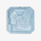 Jacuzzi de hidromasaje M1029 con jets integrados en diseño cuadrado en color azul cielo