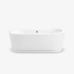Tina de baño minimalista sin hidromasaje E11, bañera de lujo freestanding en color blanco