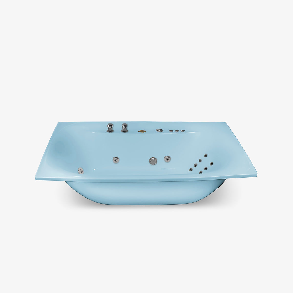 Tina M1015 de hidromasaje azul cielo con bordes minimalistas y jets masaje shiatsu
