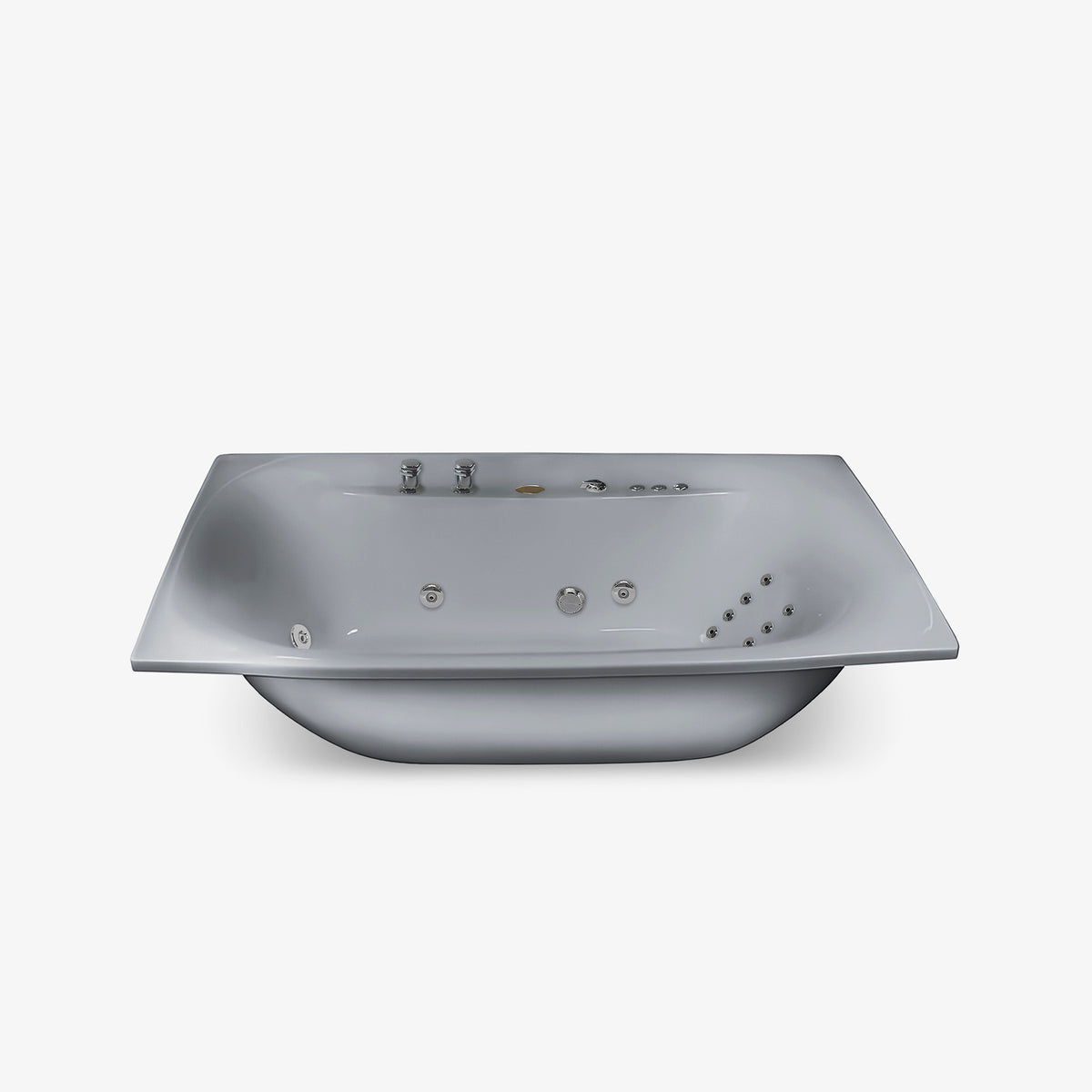 Tina de hidromasaje M1015 en tono gris suave, estilo minimalista.