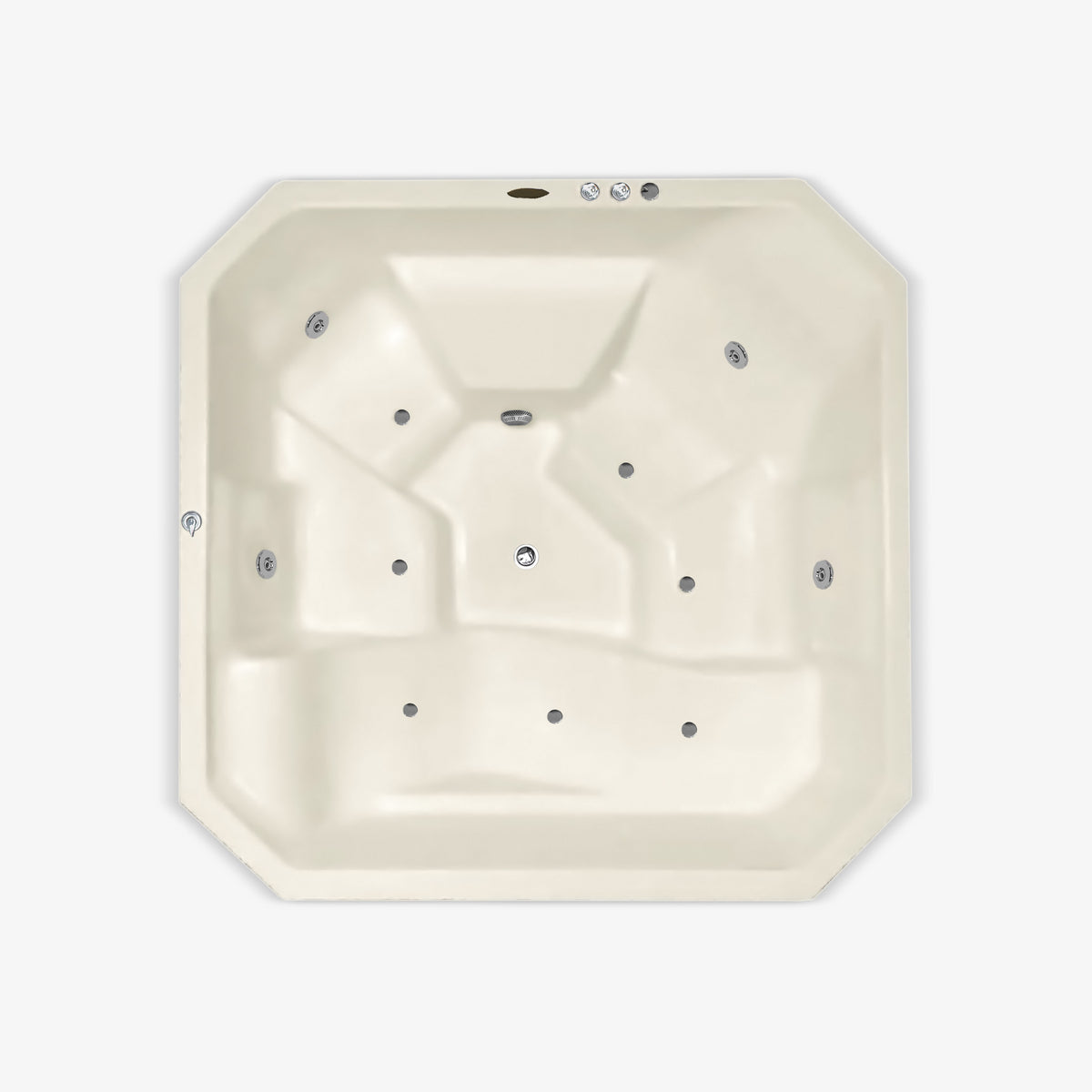 Jacuzzi M1029 con hidromasaje, spa cuadrado en color marfil