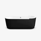 Tina de baño E11 en color negro, diseño minimalista bañera individual sin hidromasaje freestanding