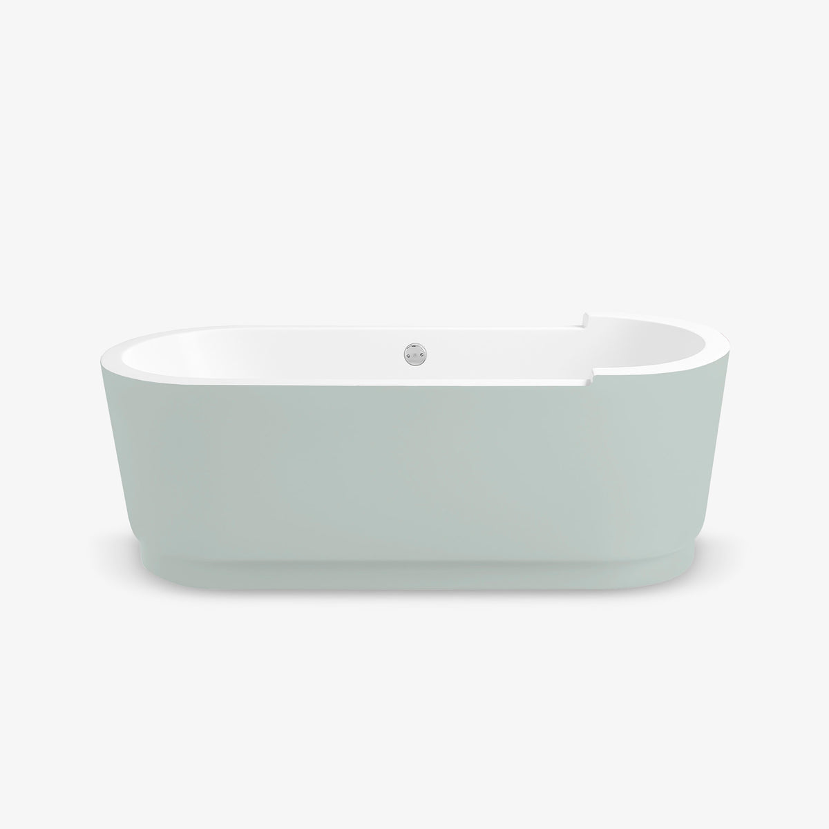 Tina de baño moderna E11 de piso para una persona, con diseño moderno minimalista en color verde aqua