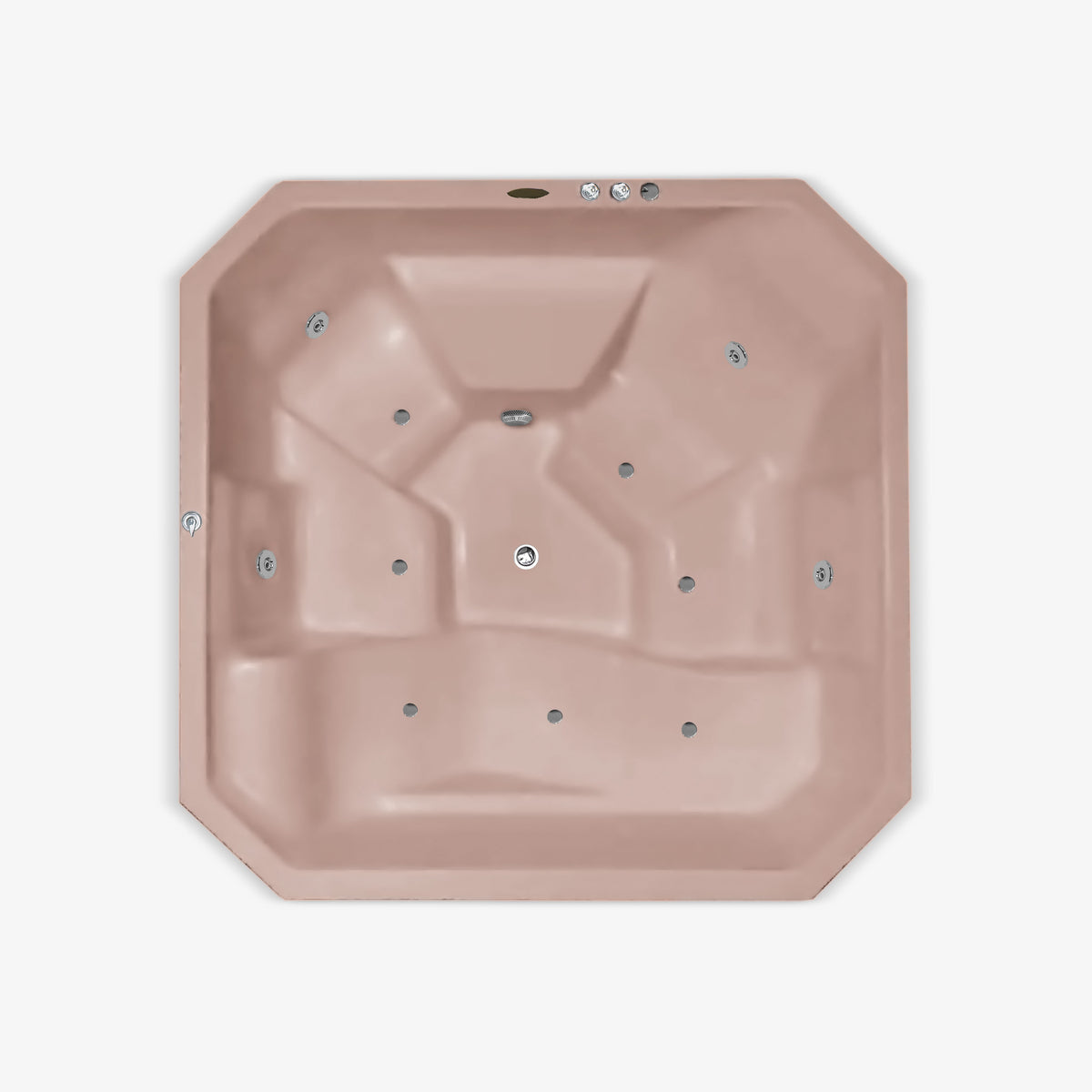 Jacuzzi M1029 con hidromasaje diseño cuadrado para cinco personas en tono salmón