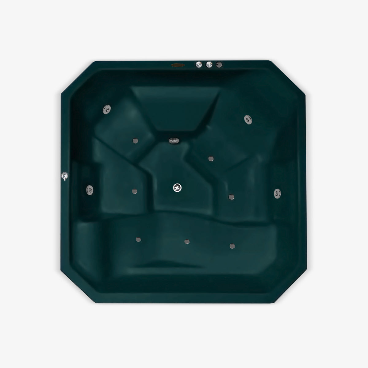 M1029 tina spa con hidromasaje empotrable con diseño cuadrado en tono verde jade